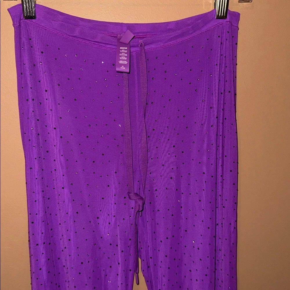 Skims Rhinestone Mesh swim cover pants